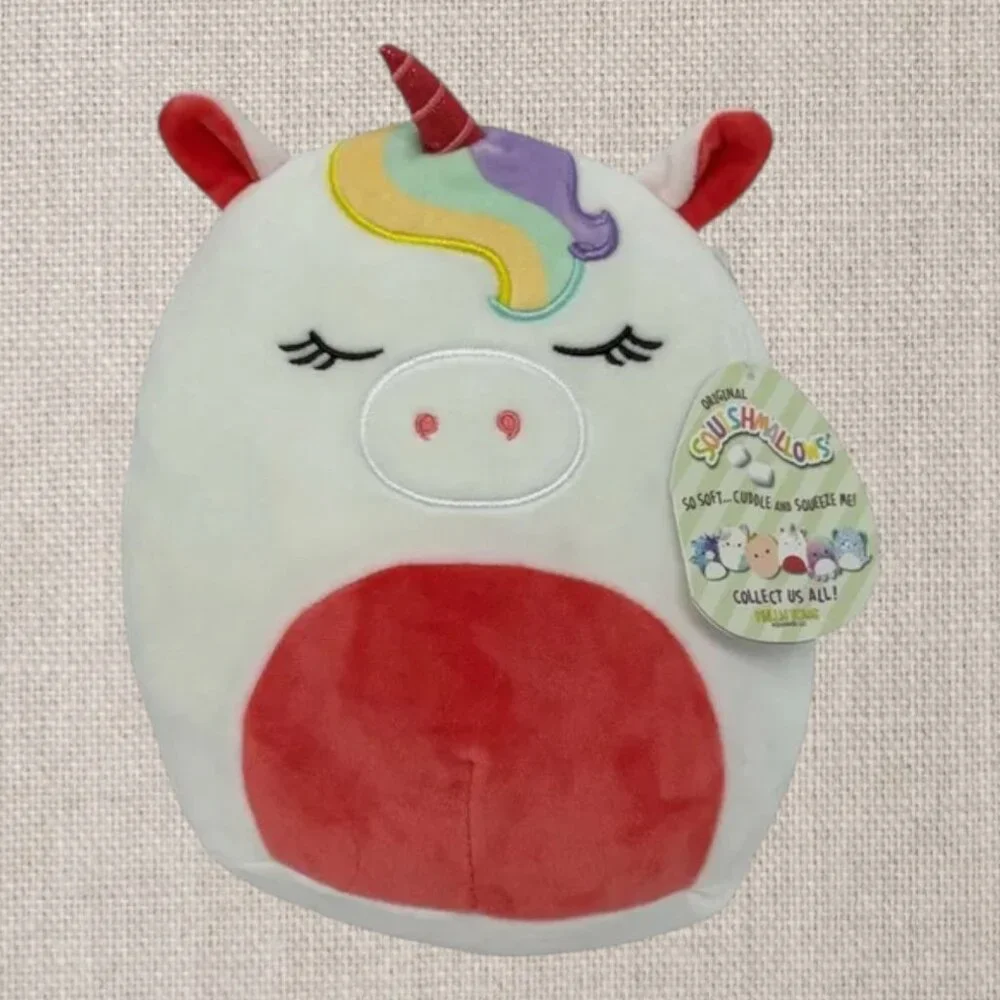 NWT Squishmallow Micky the White & Pink Unicorn W/Sleepy Eyes 8